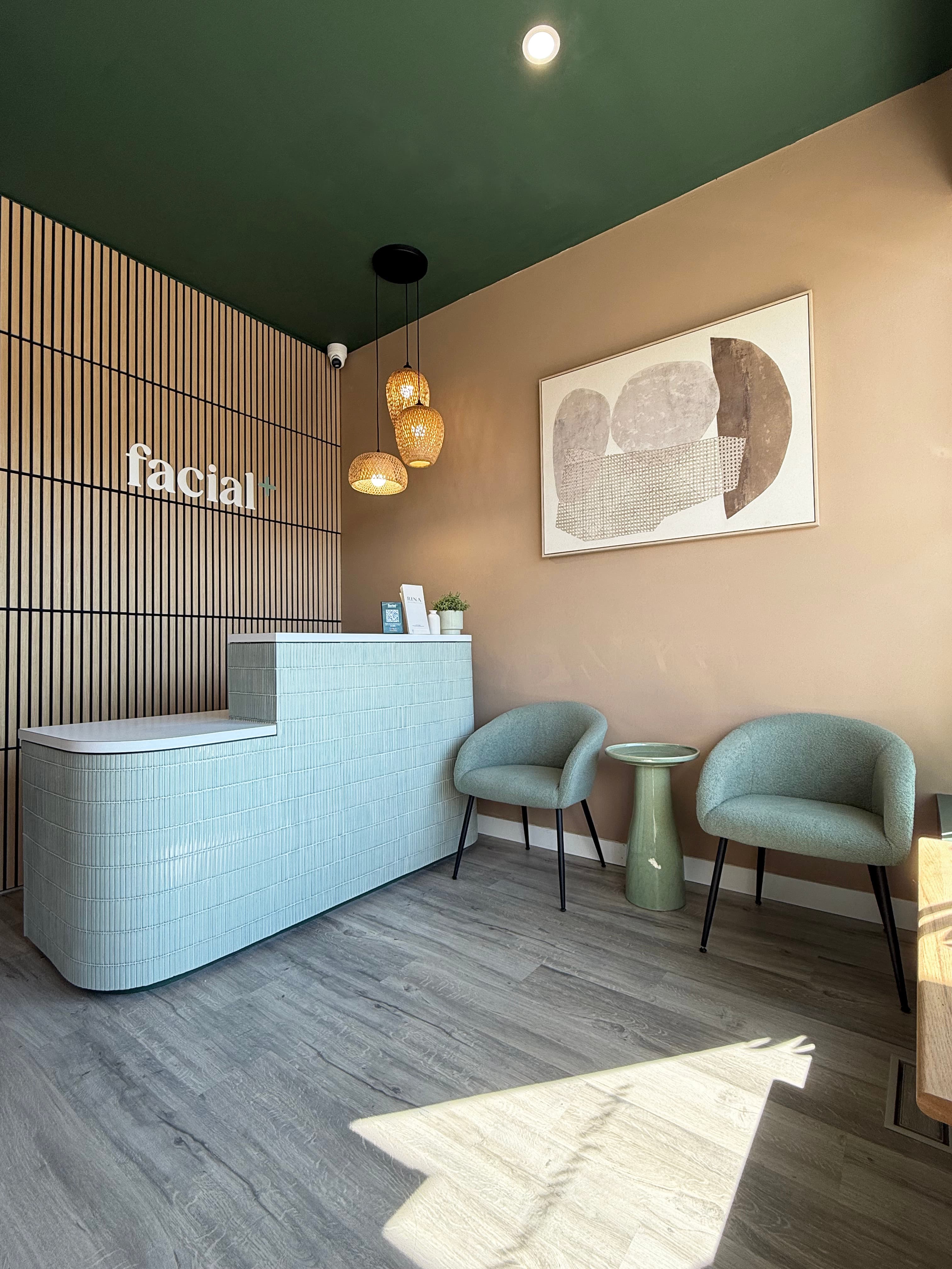 Day spa interior — reception and lounge