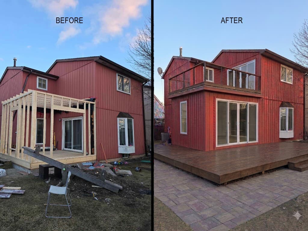 House extension renovation — before and after exterior view